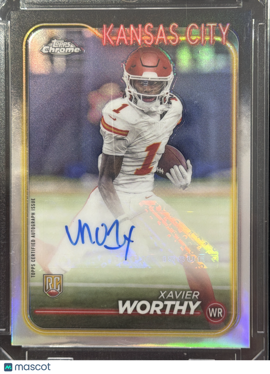 2024 Topps Chrome Xavier Worthy #RA-XWO Autograph Variation RC