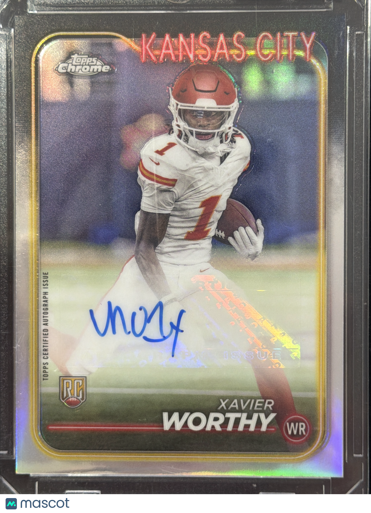 2024 Topps Chrome Xavier Worthy #RA-XWO Autograph Variation RC