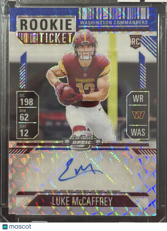 2024 Panini Contenders Optic Prizm Luke McCaffrey #PV-LMC /24 RC