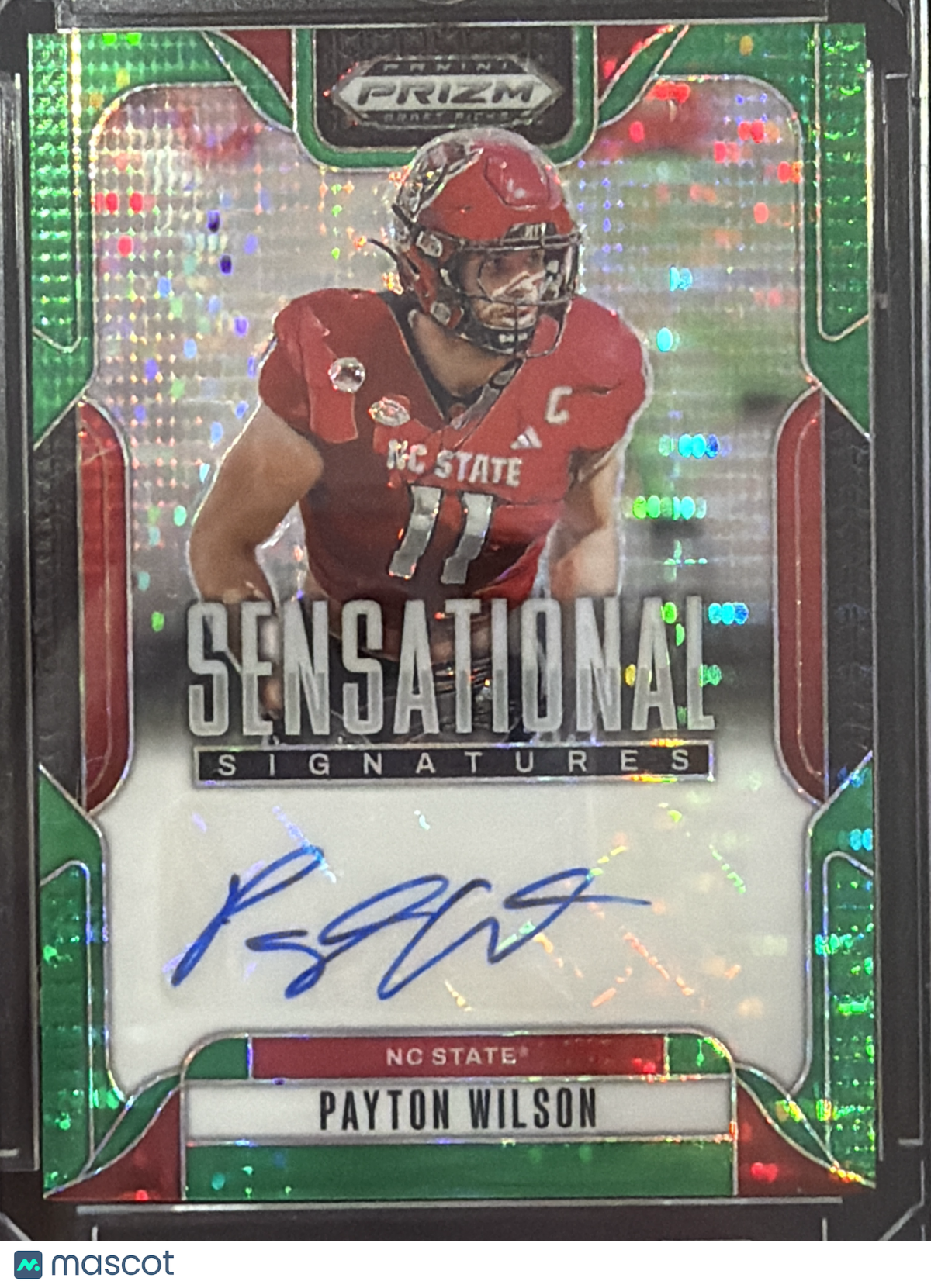 2025 Panini Prizm Draft Picks Signatures Payton Wilson #SS-PNW Green Pulsar /25