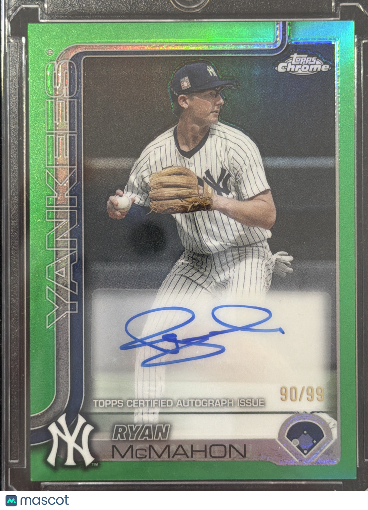 2025 Topps Chrome Ryan McMahon #AC-RM Green Refractor /99