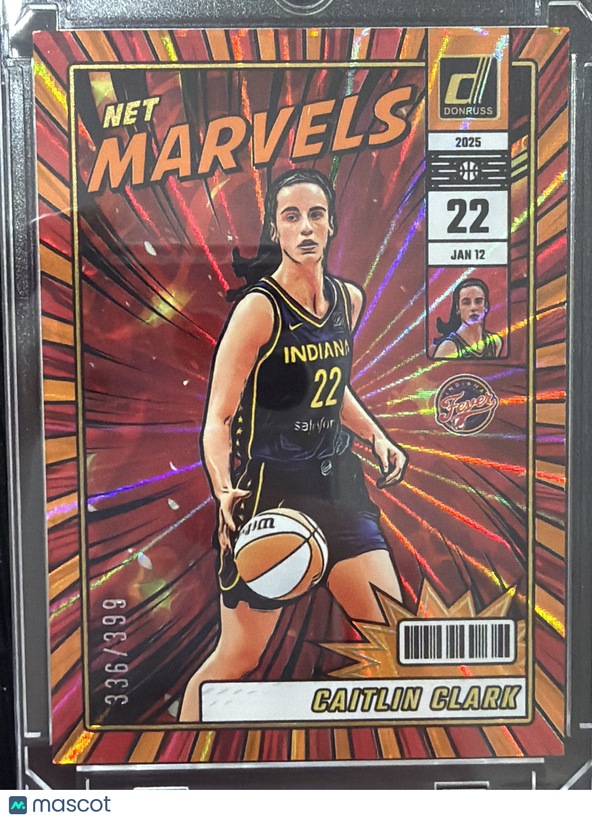 2025 Panini Donruss Net Marvels Caitlin Clark #19 Orange Laser /399