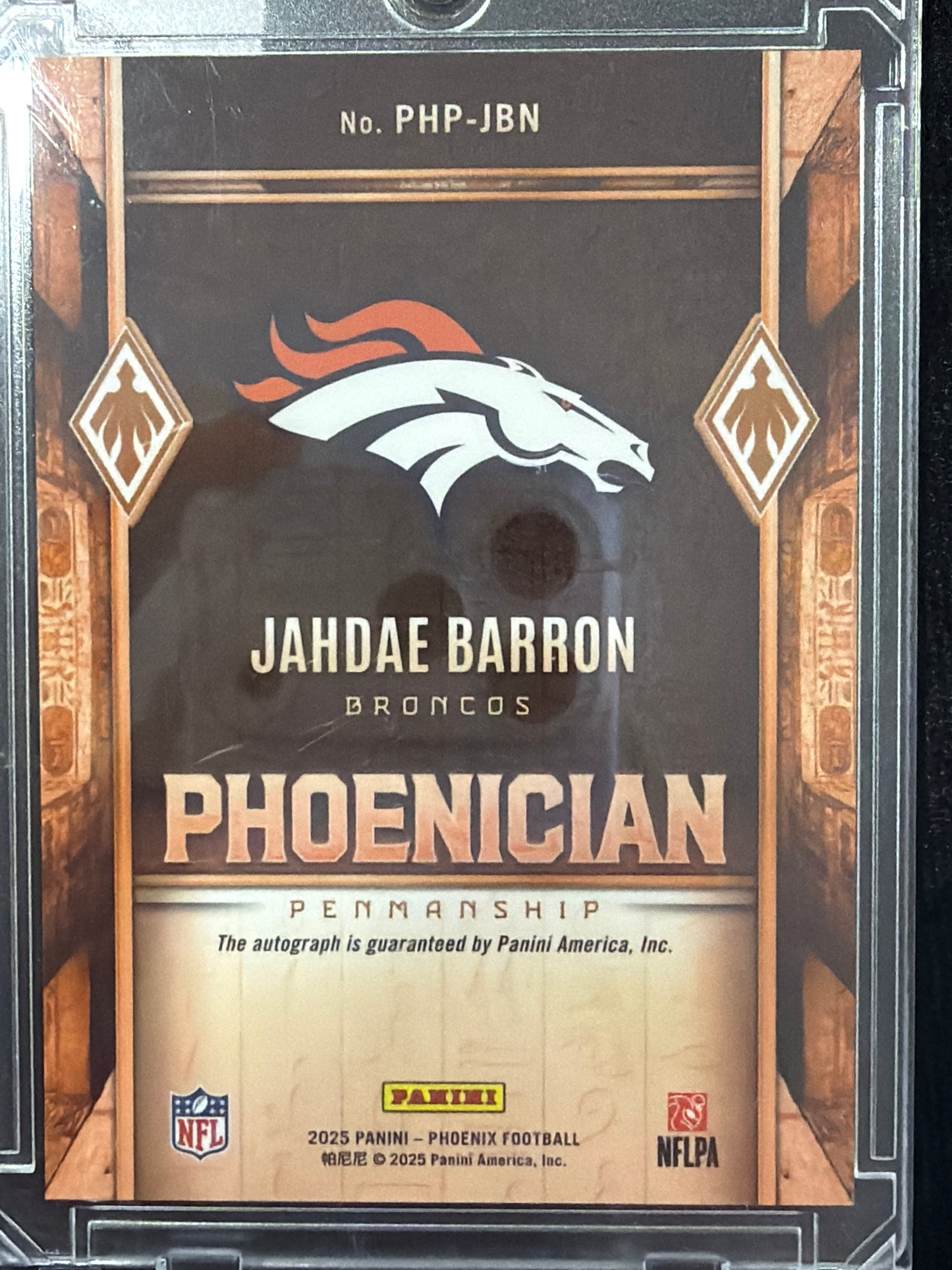 2025 Panini Phoenix Phoenician Penmanship Jahdae Barron #PHP-JBN RC