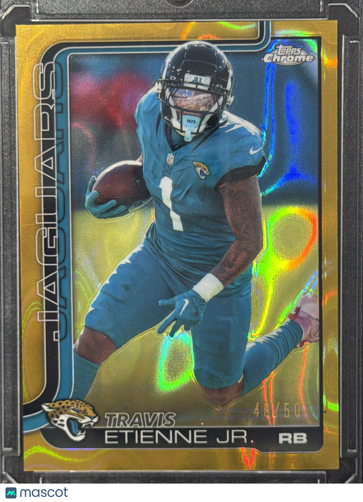 2025 Topps Chrome Travis Etienne Jr. #139 Gold Refractor /50
