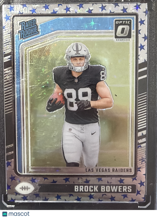 2024 Panini Donruss Optic Prizm Brock Bowers #215 Blue Stars