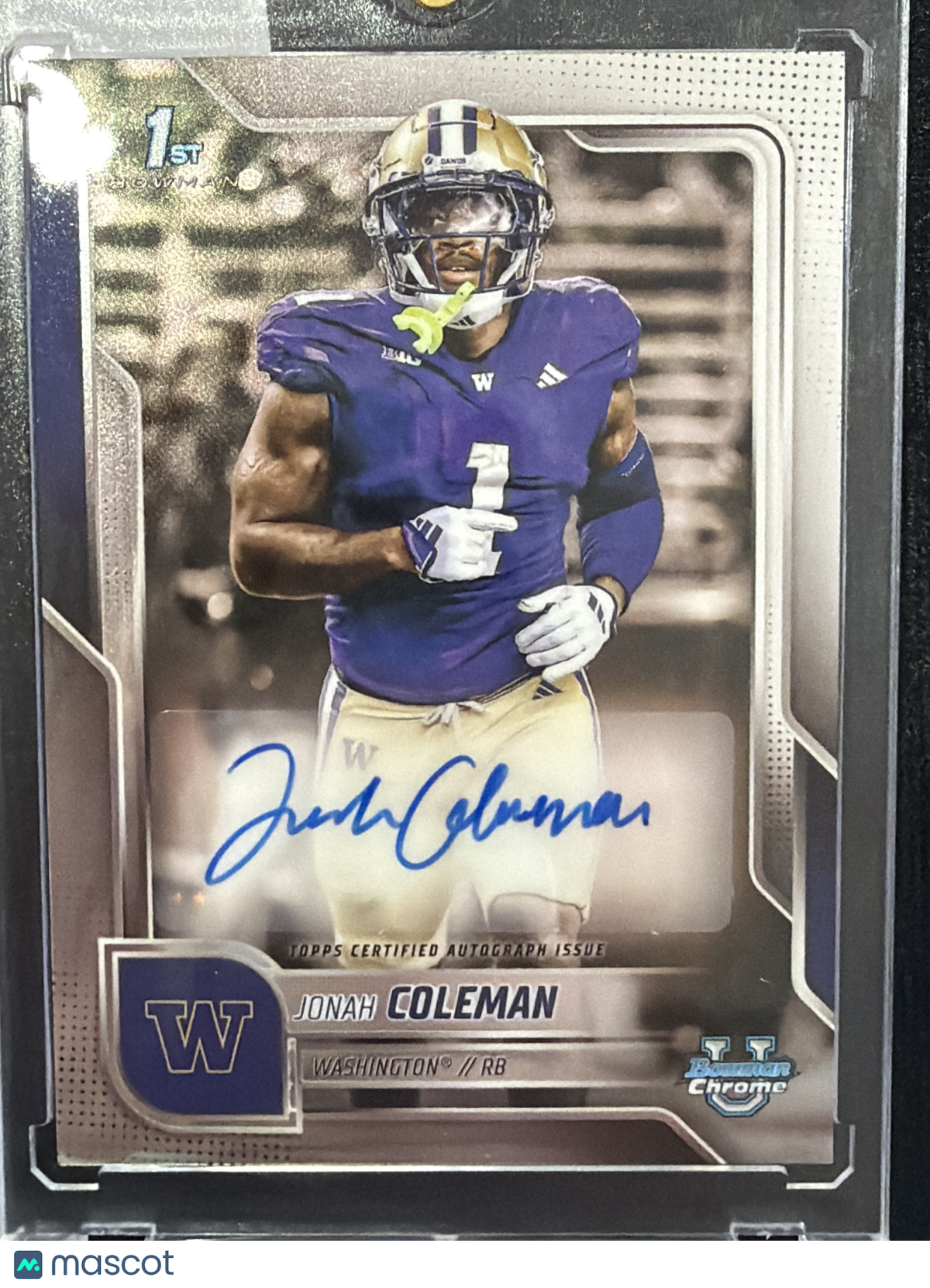 2025 Topps Bowman Chrome Football Jonah Coleman #BCA-JCO Autograph Variation
