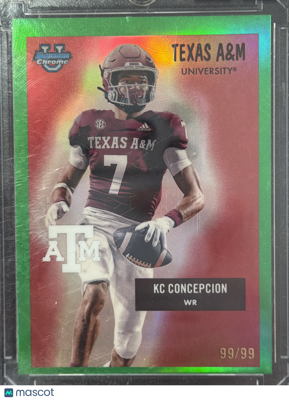 2025 Topps Bowman Chrome University KC Concepcion #55AV-17 Green Refractor /99