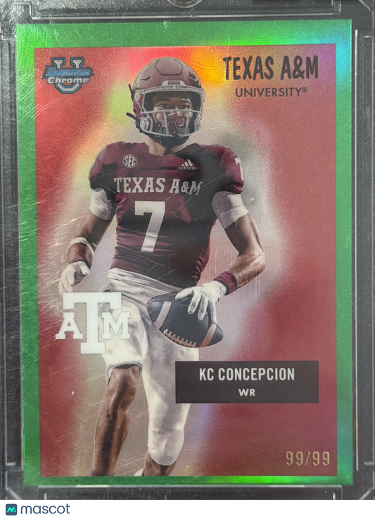 2025 Topps Bowman Chrome University KC Concepcion #55AV-17 Green Refractor /99