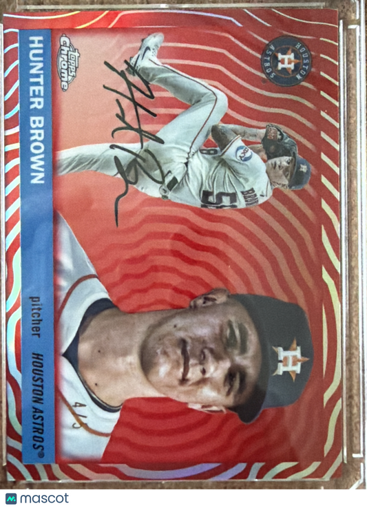 2025 Topps Chrome Hunter Brown #184 Red RayWave /5