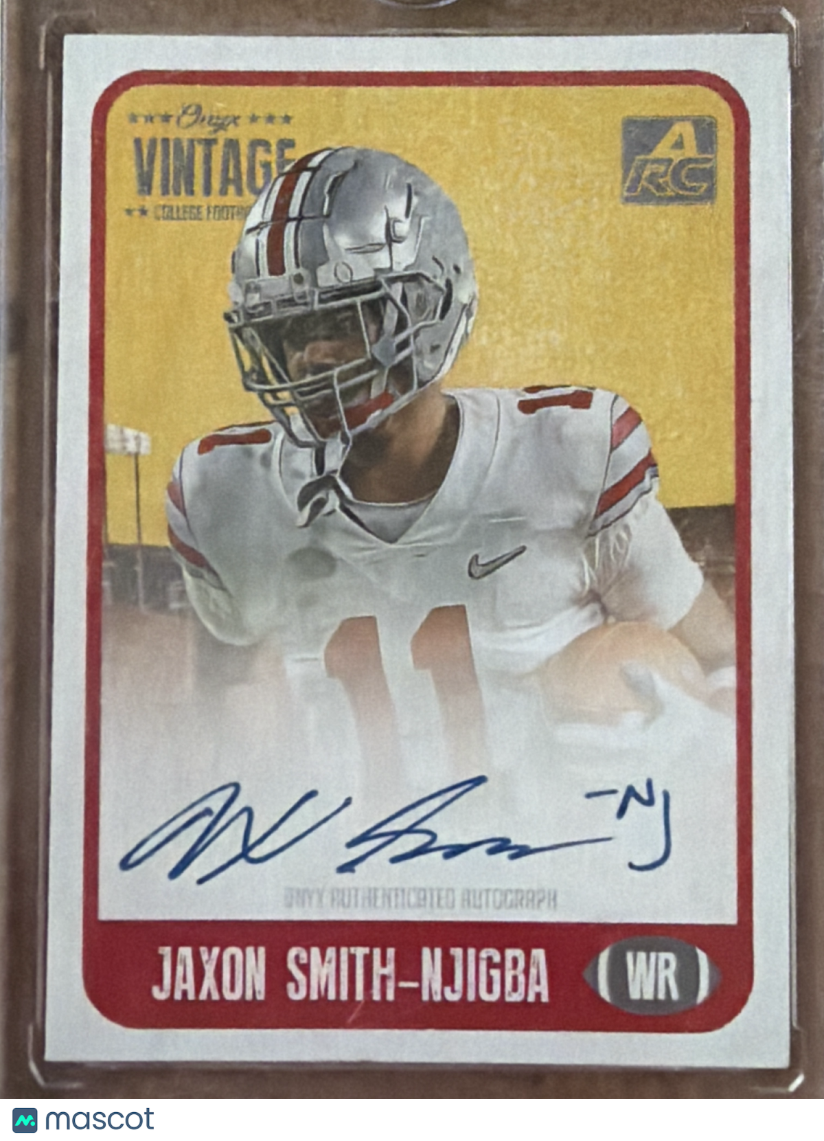2021 Onyx Vintage College Football Jaxon Smith-Njigba #CAJA Blue Ink RC