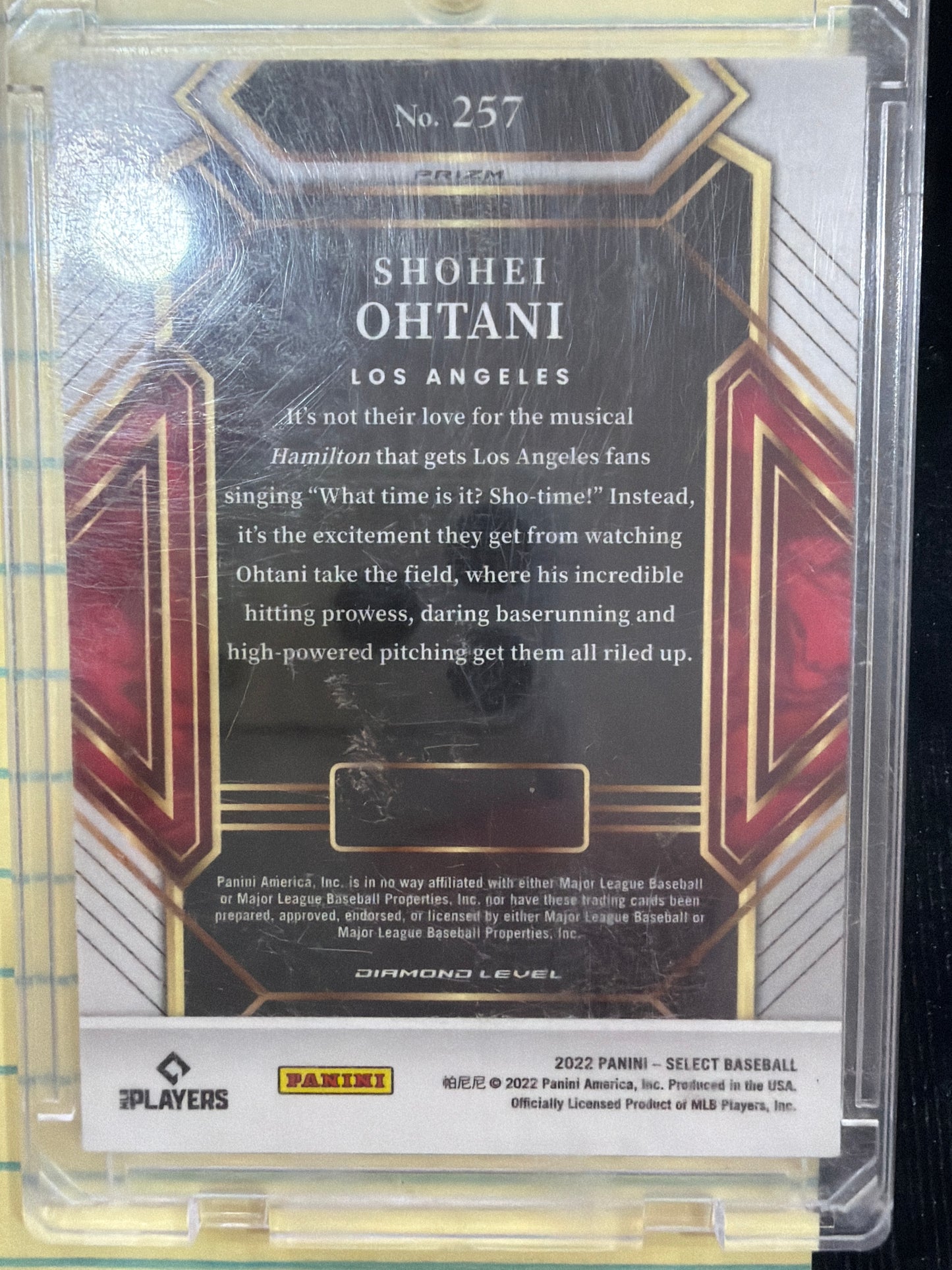 2022 Panini Select Prizm Cosmic Diamond Level Shohei Ohtani #257