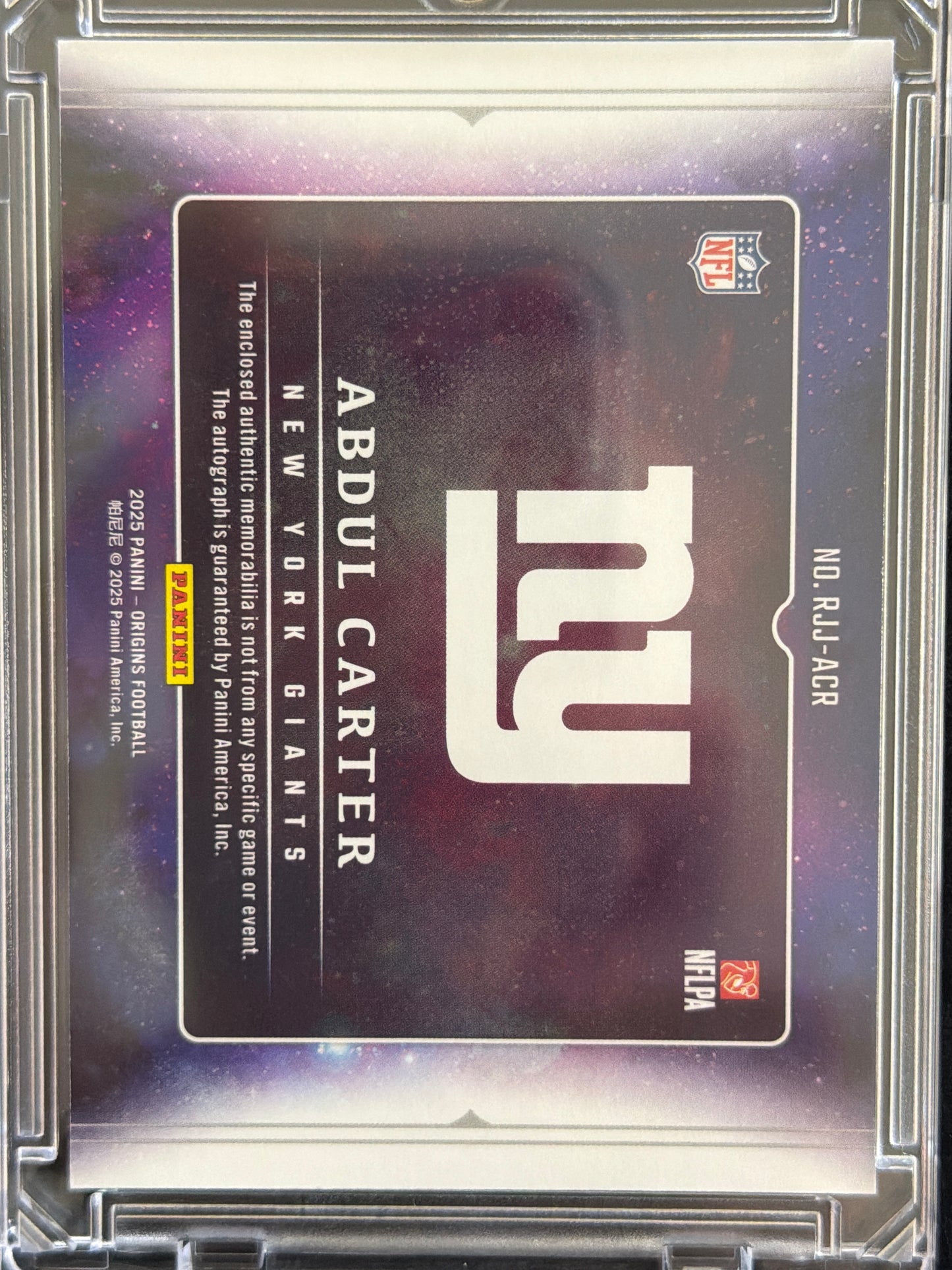 2025 Panini Origins Abdul Carter #RJJ-ACR RC Memorabilia