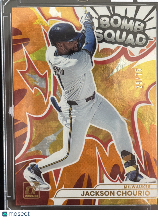 2026 Panini Donruss Bomb Squad Jackson Chourio #4 Orange Holo /75