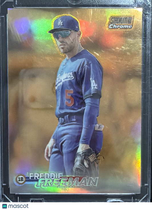 2023 Topps Stadium Club Chrome Freddie Freeman #217 Gold Refractor /99