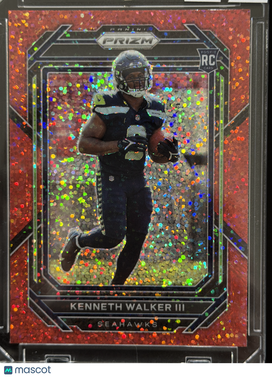 2023 Panini Prizm Kenneth Walker III #318 Red Sparkle RC