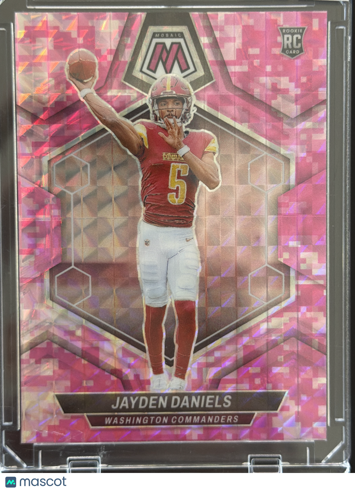 2024 Panini Mosaic Football Jayden Daniels #302 Pink Camo RC
