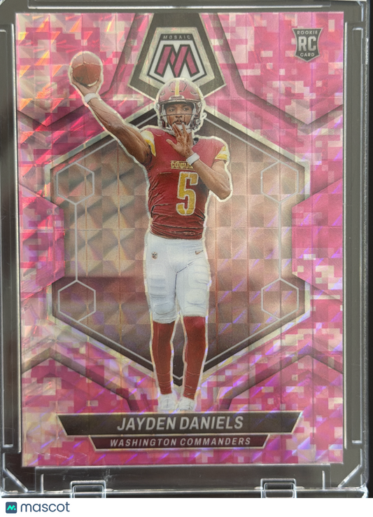 2024 Panini Mosaic Football Jayden Daniels #302 Pink Camo RC