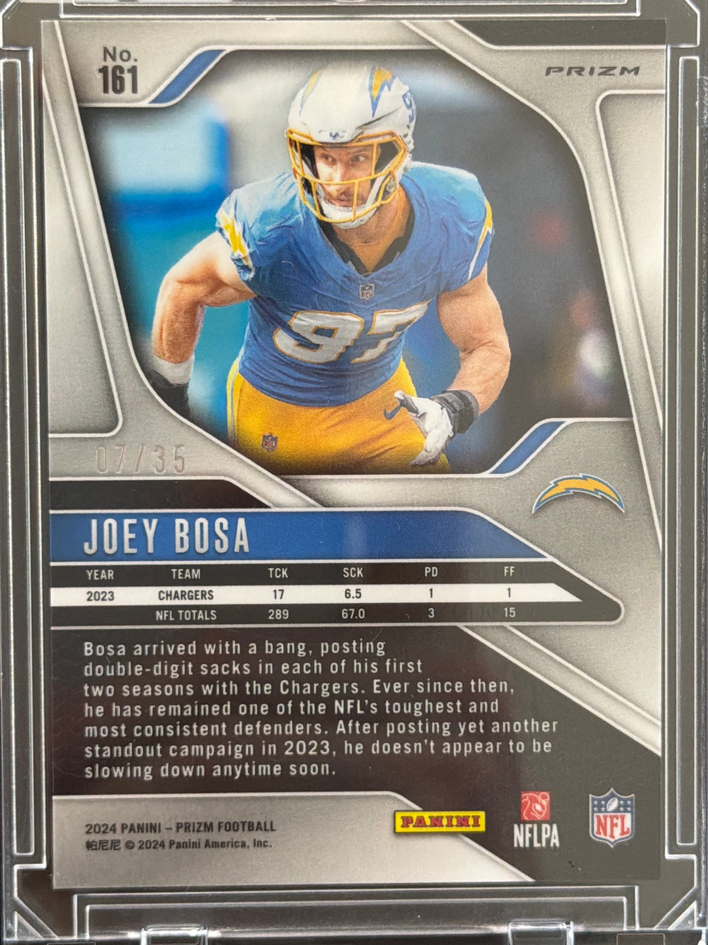 2024 Panini Prizm Joey Bosa #161 Red Shimmer /35