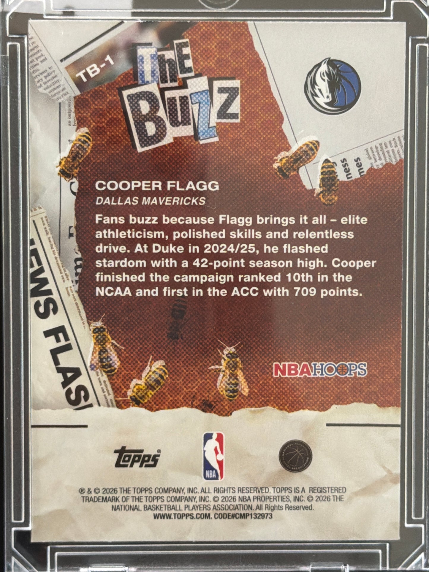 2026 Topps NBA Hoops The Buzz Cooper Flagg #TB-1 RC