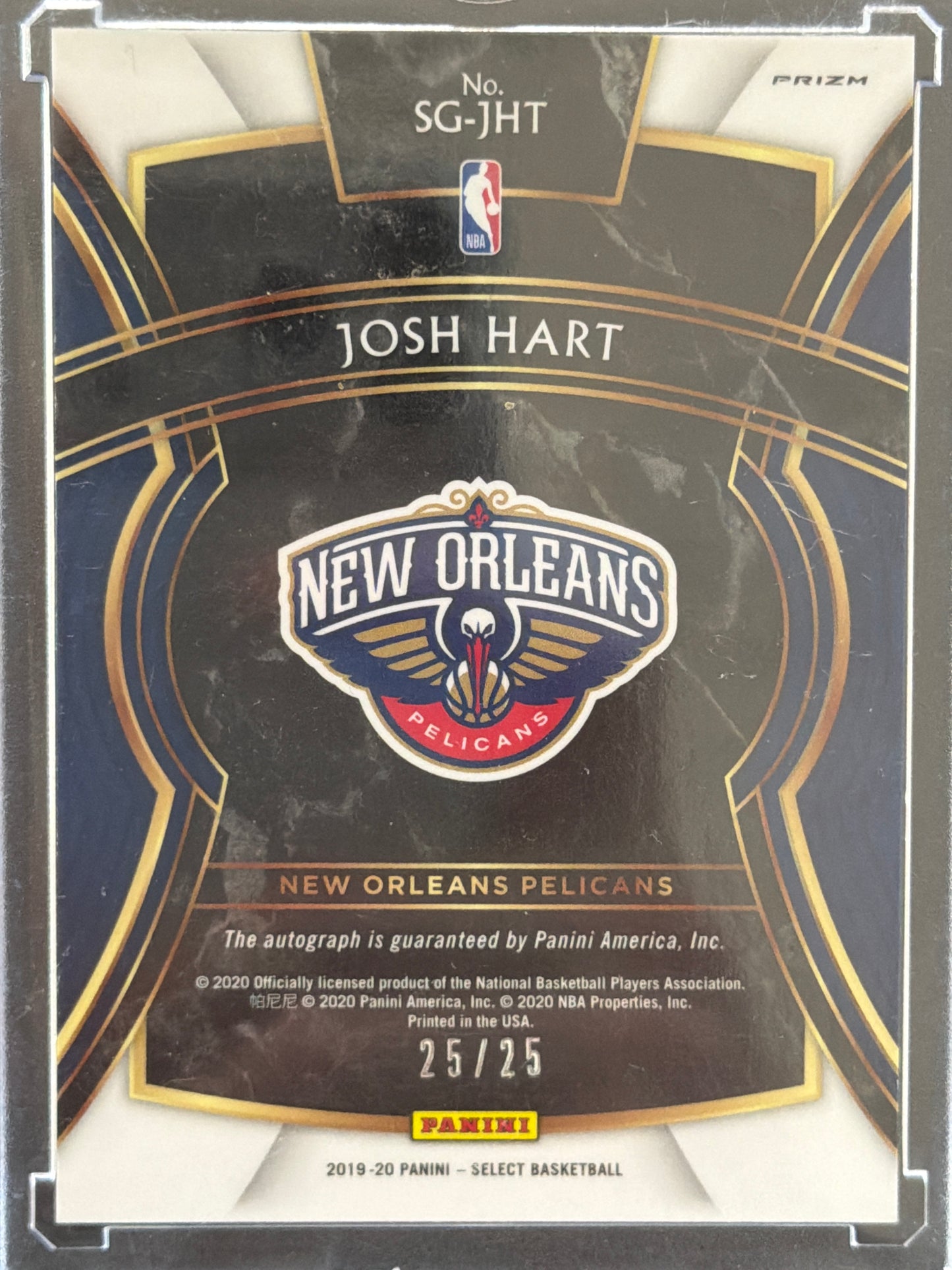 2020 Panini Select Prizm Josh Hart #SG-JHT Tie-Dye /25