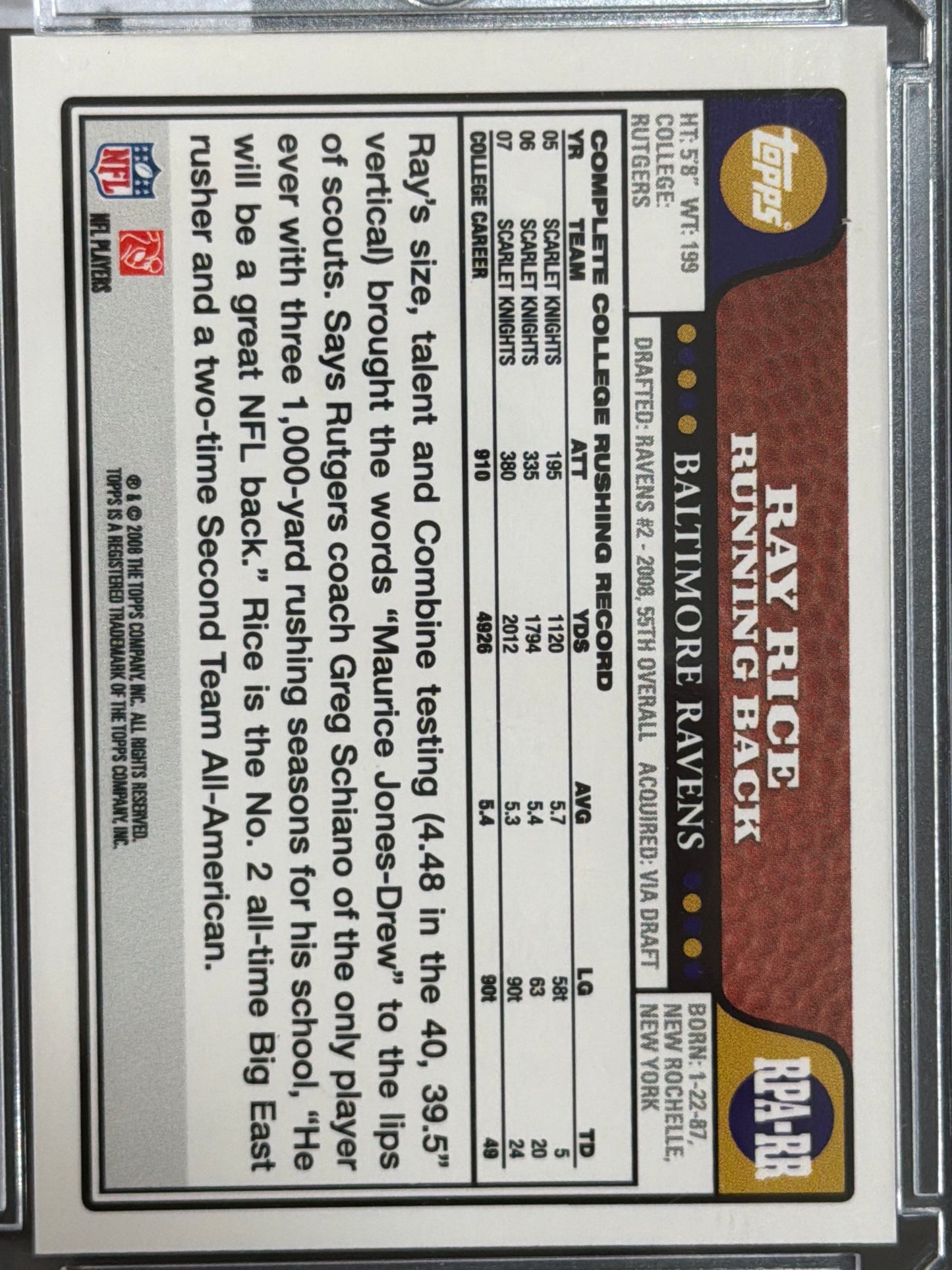 2012 Topps Ray Rice #RPA-RR