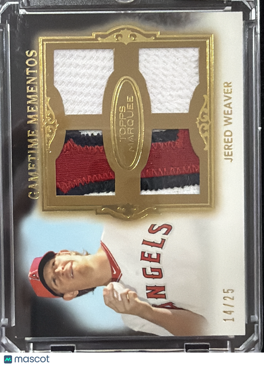 2011 Topps Marquee Mementos Jered Weaver #GMQR-50 /25 Quad Jersey Patch Relic