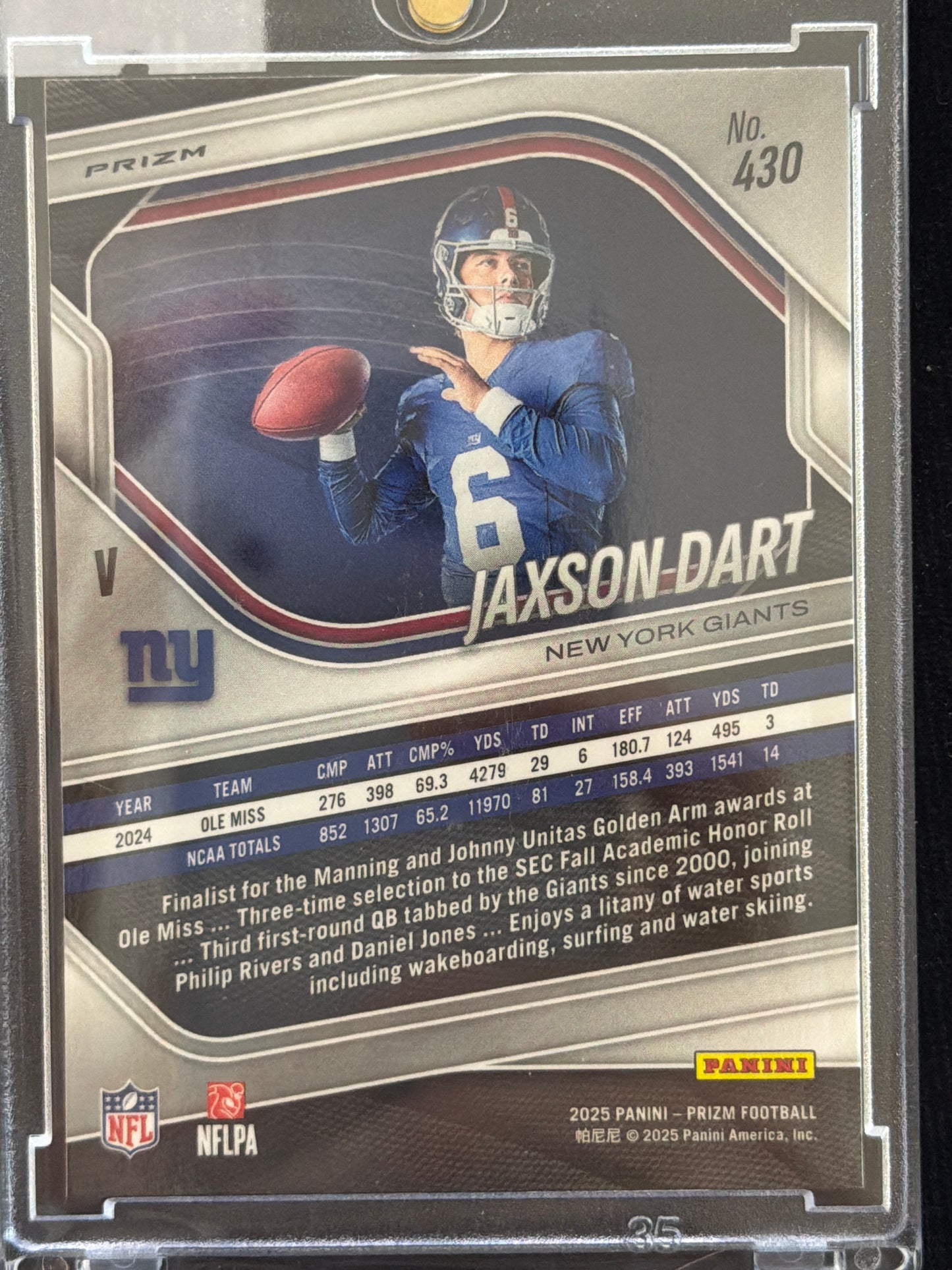 2025 Panini Prizm Jaxson Dart #430 RC