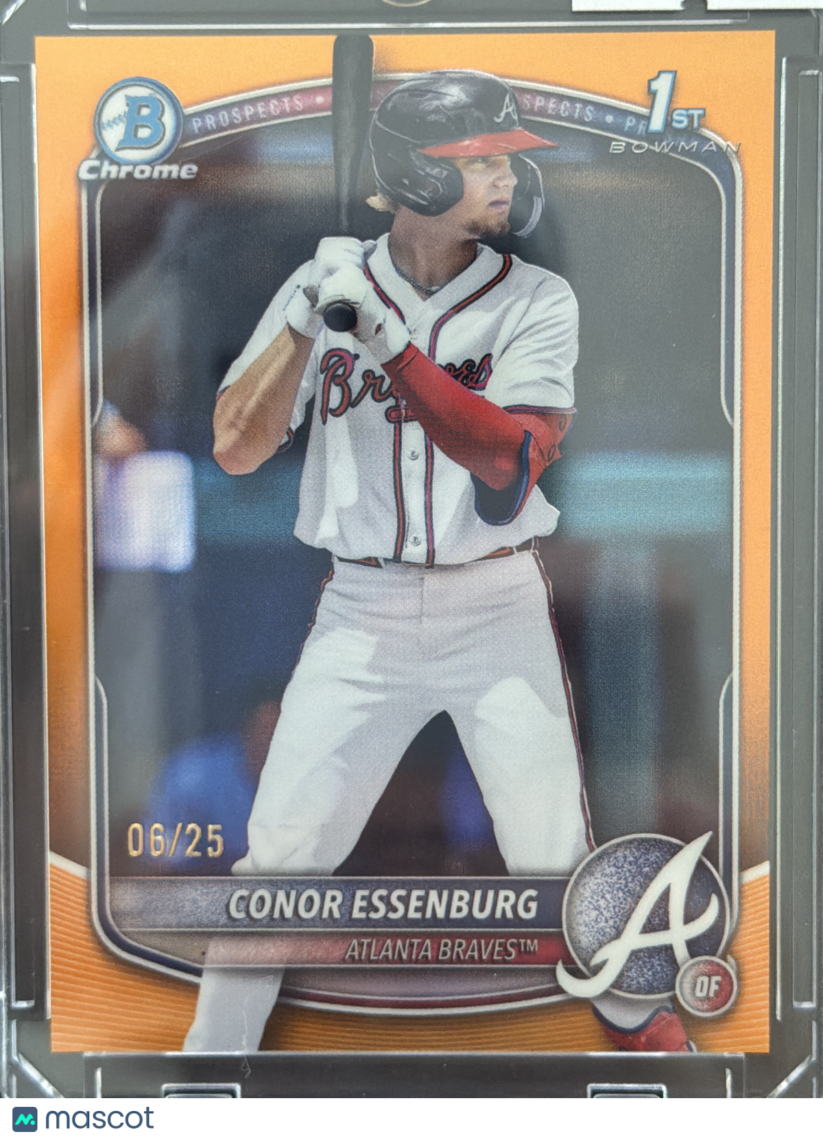 2025 Bowman Chrome Conor Essenburg #BDC-124 Orange Refractor /25 1st Bowman
