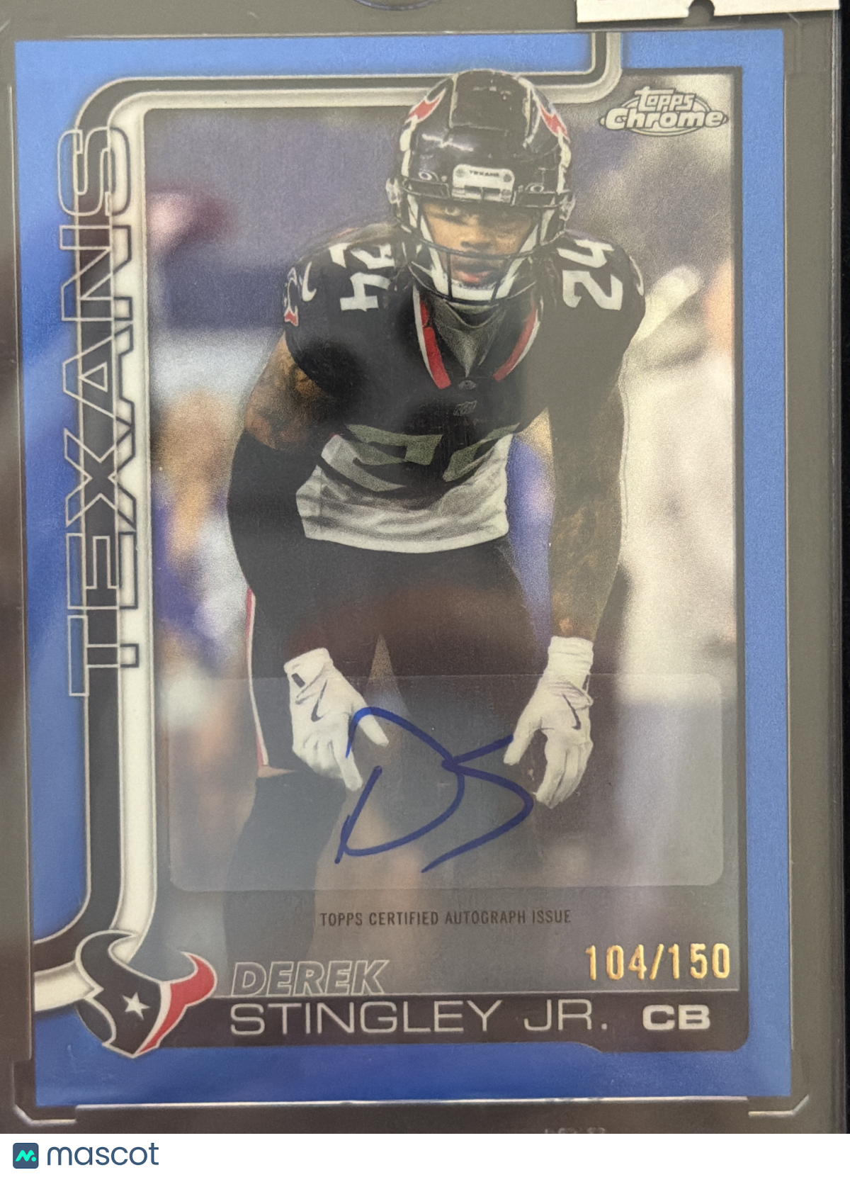 2025 Topps Chrome Derek Stingley Jr. #BA-DSJ Blue Refractor /150