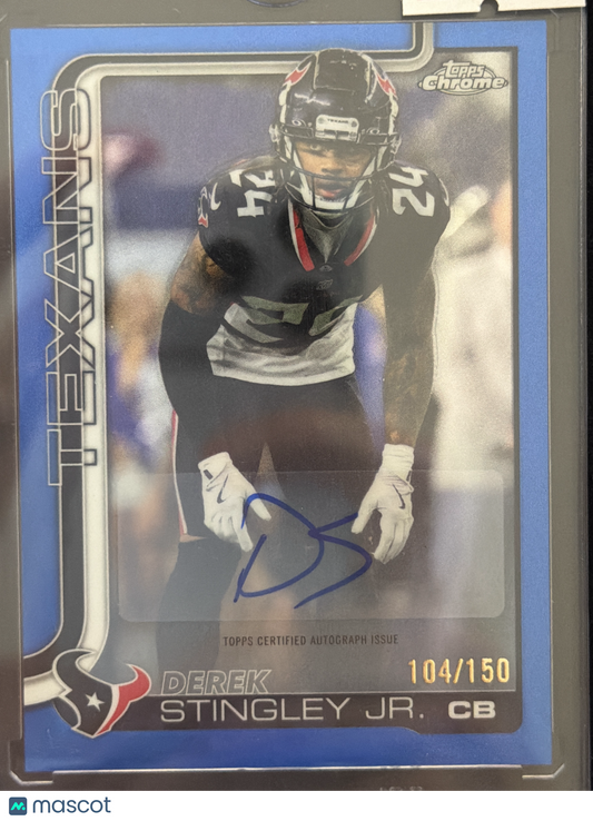 2025 Topps Chrome Derek Stingley Jr. #BA-DSJ Blue Refractor /150