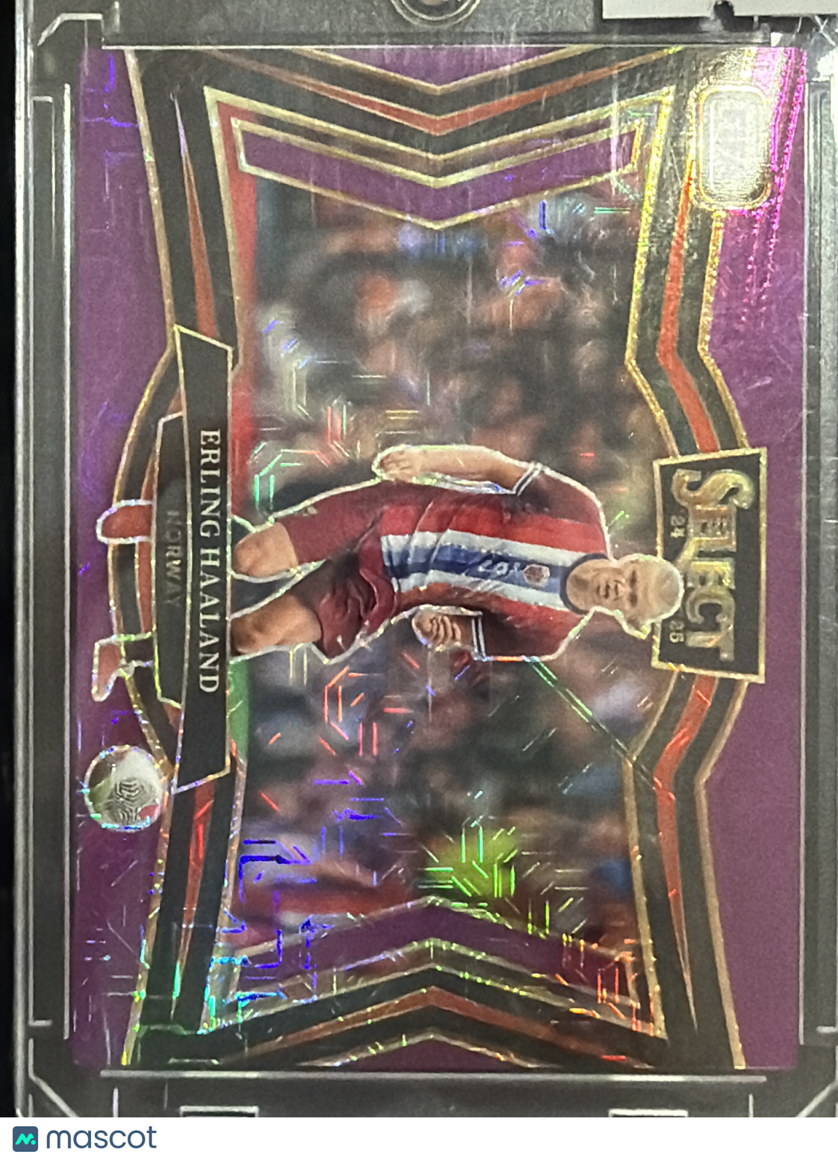 2025 Panini Select FIFA Soccer Erling Haaland #215 Purple Prizm Field Level
