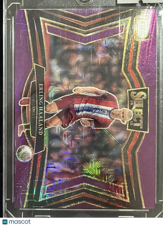 2025 Panini Select FIFA Soccer Erling Haaland #215 Purple Prizm Field Level