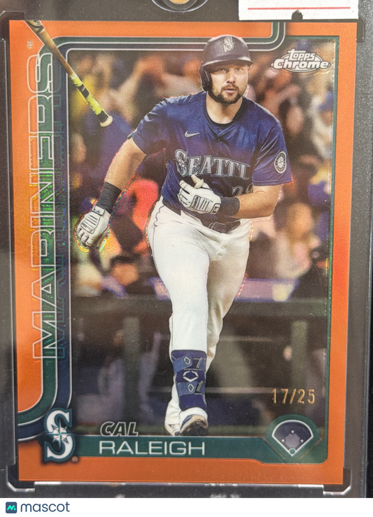 2025 Topps Chrome Cal Raleigh #USC45 Orange Refractor /25