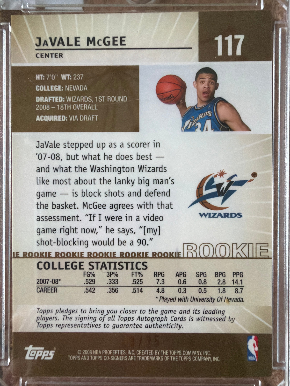 2008 Topps Co-Signers JaVale McGee #117