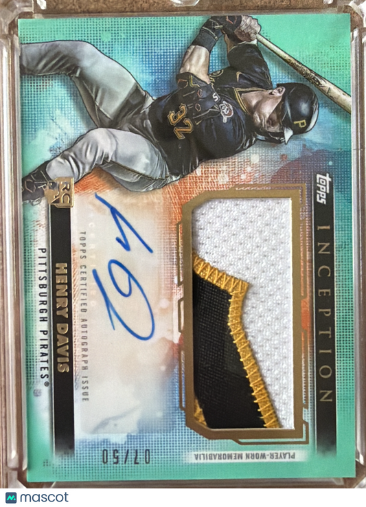 2024 Topps Inception Henry Davis #APC-HD /50 Autograph Patch RC