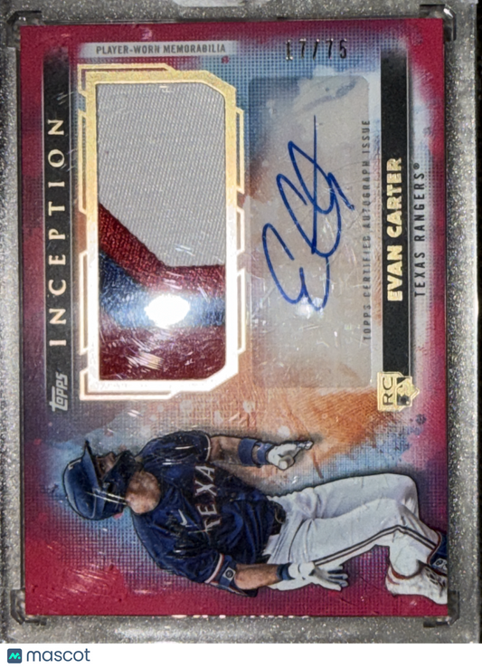 2024 Topps Inception Evan Carter #APC-EC /75 Player-Worn Memorabilia Patch RC