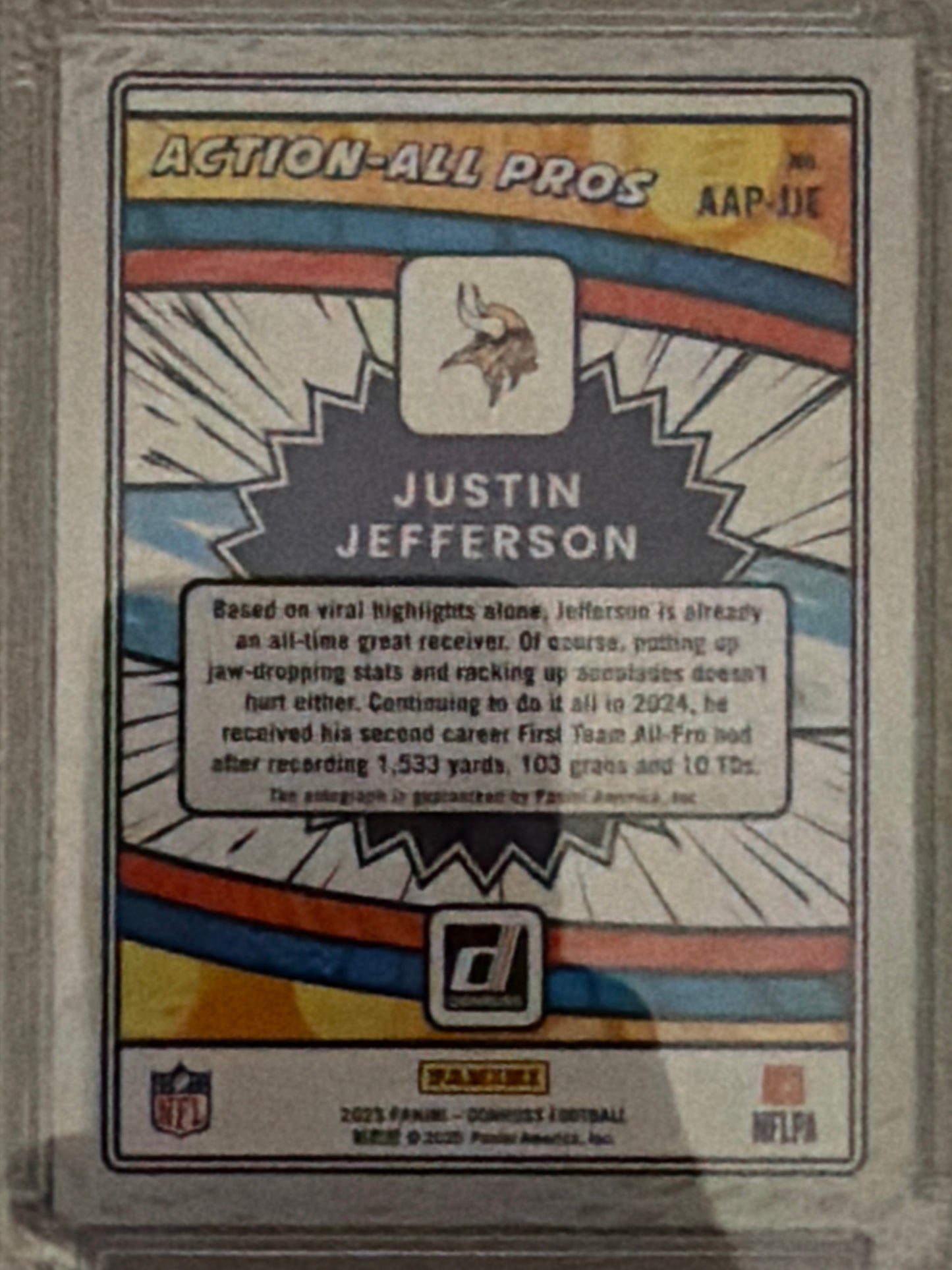 2025 Panini Donruss Action All Pros Justin Jefferson #AAP-JJE /299