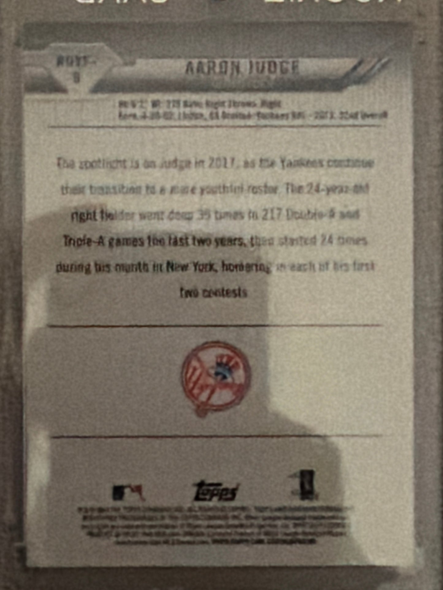 2017 Bowman Rookie of the Year Favorites Aaron Judge #ROYF-1 RC