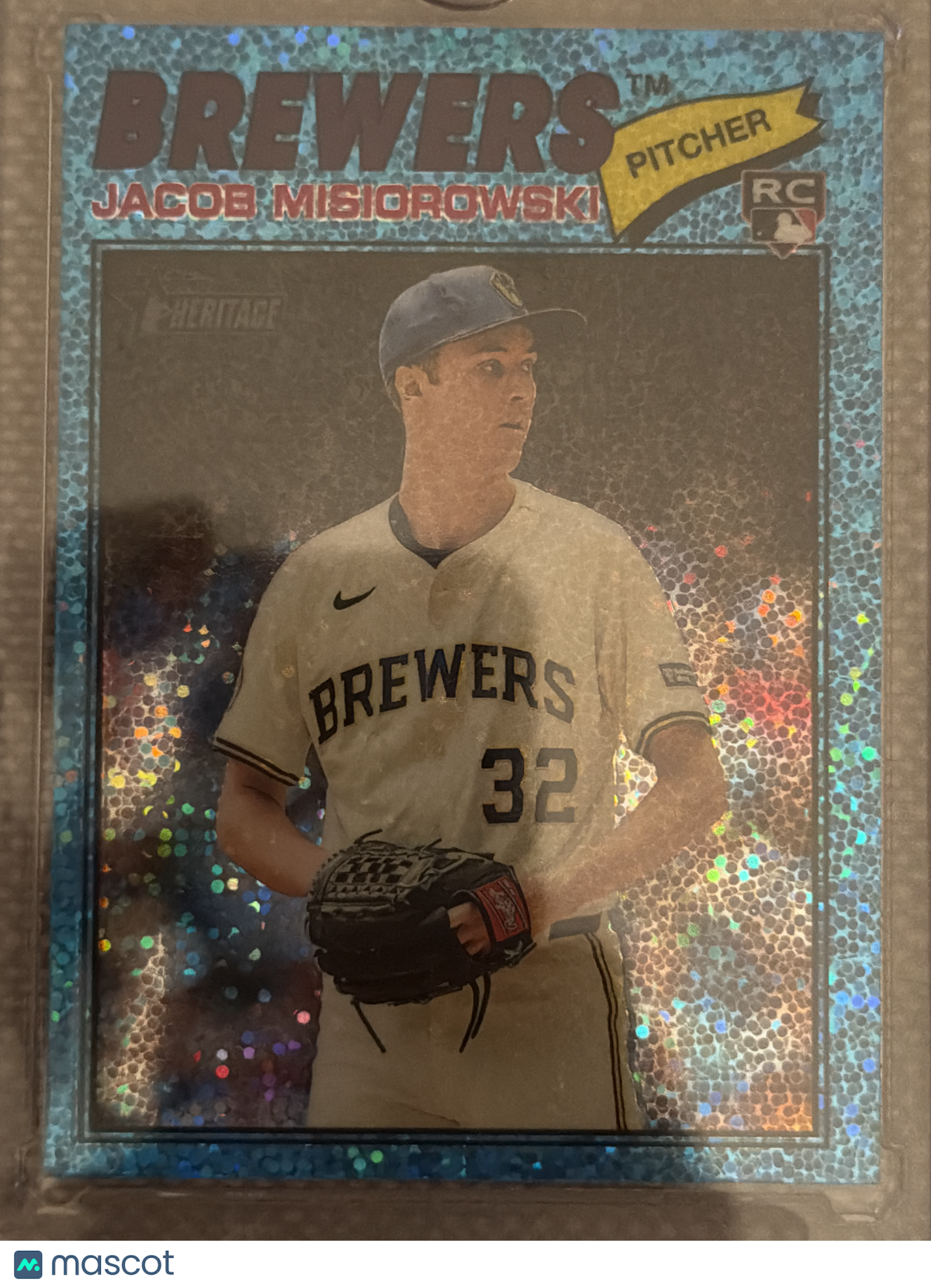 2024 Topps Heritage Jacob Misiorowski #144 Blue Sparkle RC