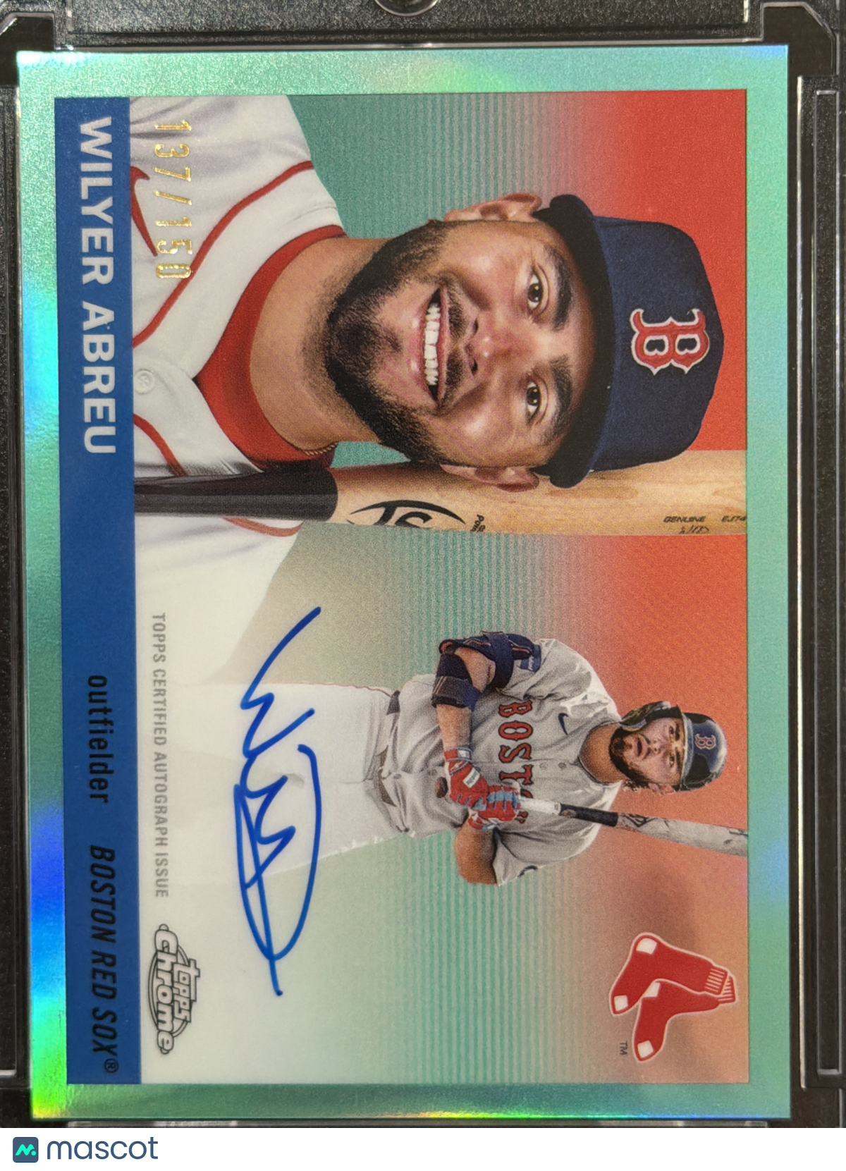 2025 Topps Chrome Platinum Baseball Wilyer Abreu #CPA-WA Aqua Refractor /150