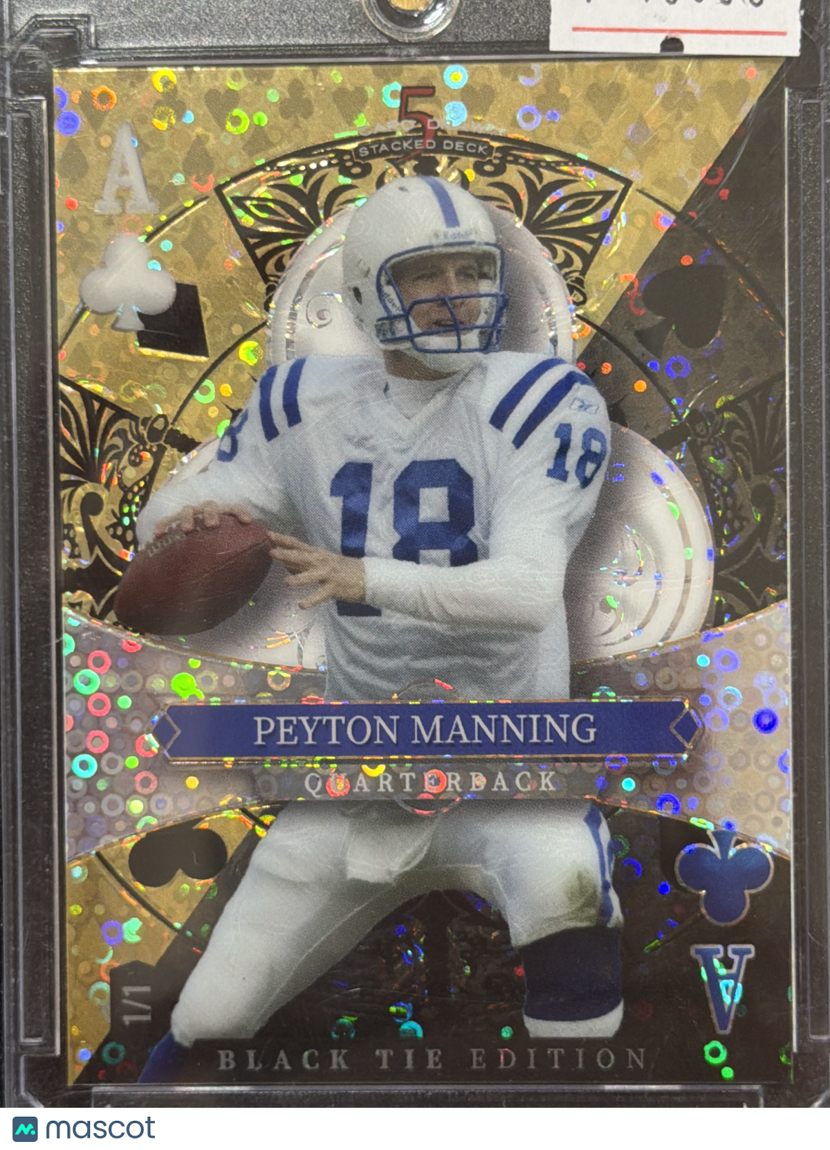2026 Wild Card 5 Card Stacked Deck Black Tie Edition Peyton Manning #SDJC-PMN /1