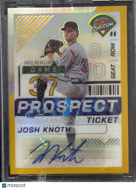 2024 Panini Prospect Edition Prizm Josh Knoth #117 Gold Ticket /10