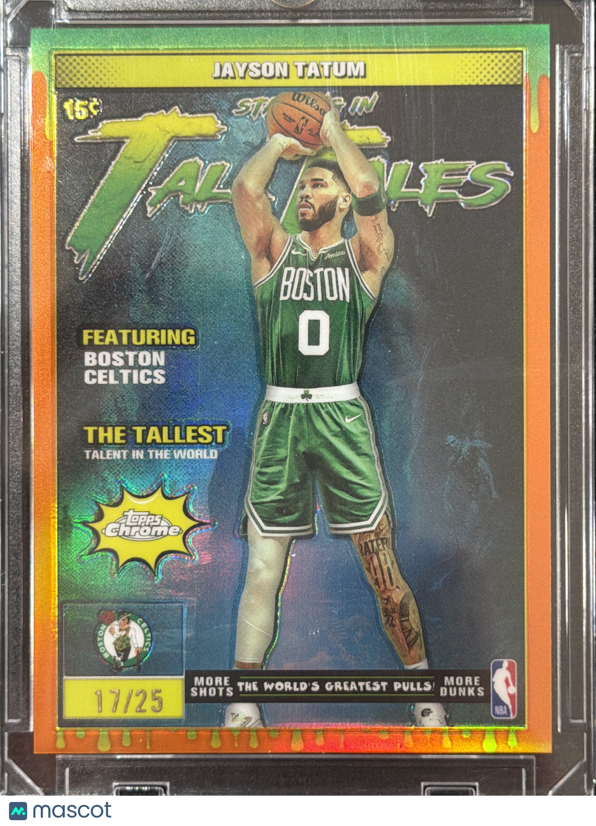 2025 Topps Chrome Tall Tales Jayson Tatum #TT-9 Orange Refractor /25