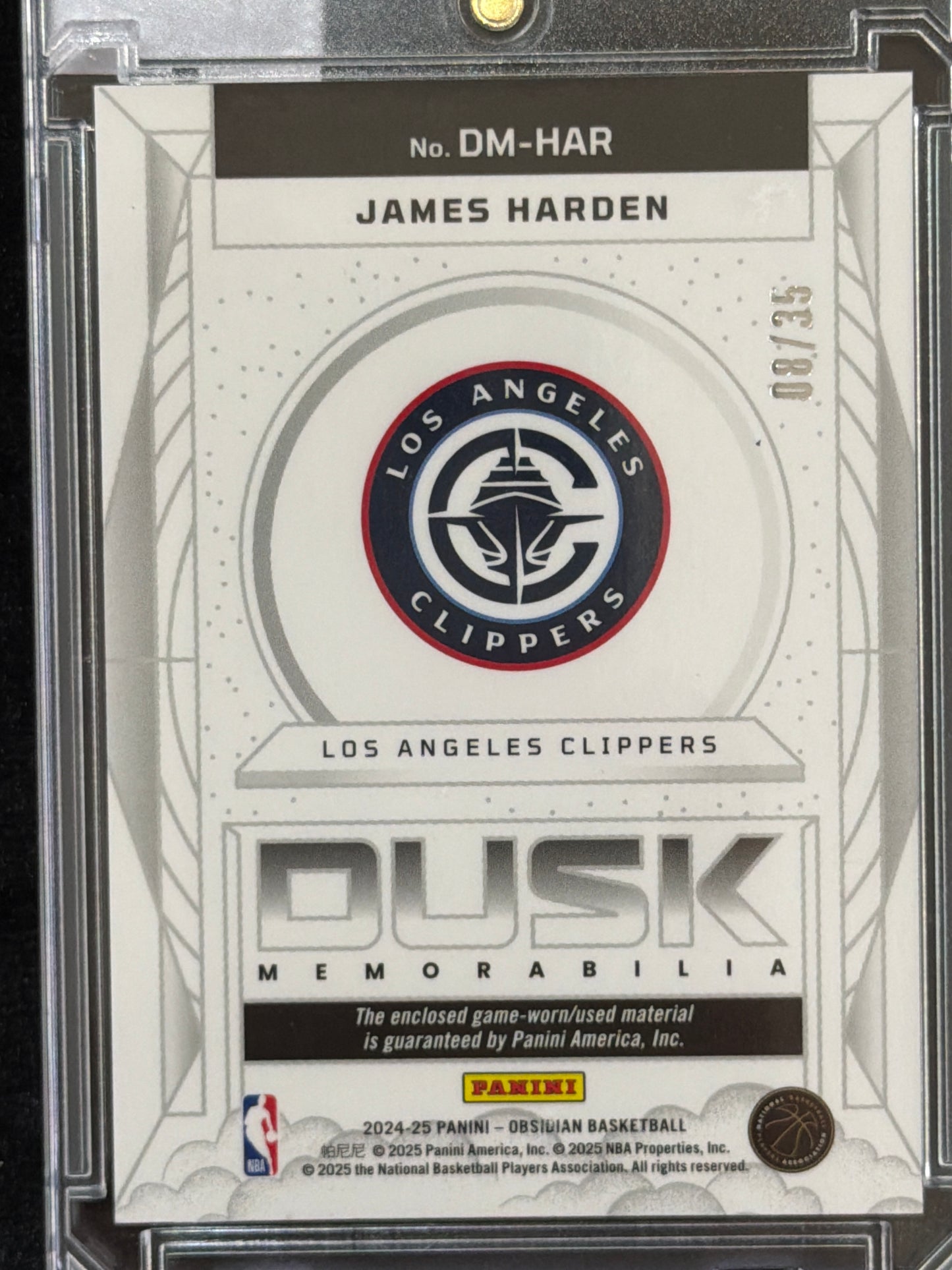 2025 James Harden #DM-HAR Gold /35 Game-worn/used material patch Memorabilia