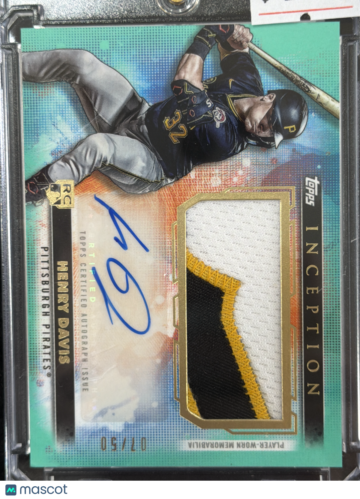 2024 Topps Inception Henry Davis #APC-HD /50 Patch RC Memorabilia