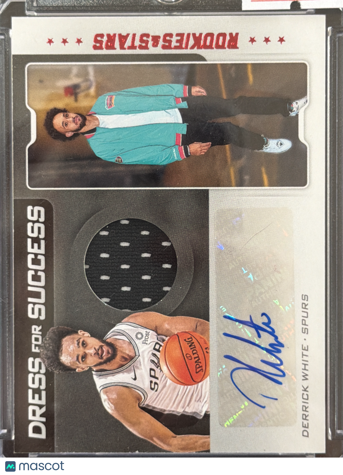 2020 Panini Chronicles Rookies & Stars Dress for Success Derrick White #DF-DWH Authentic Autograph Game-worn/used material Memorabilia
