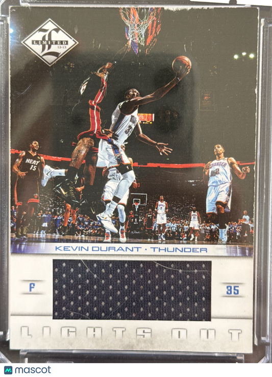 2012 Panini Limited Lights Out Kevin Durant #3 Game-worn material