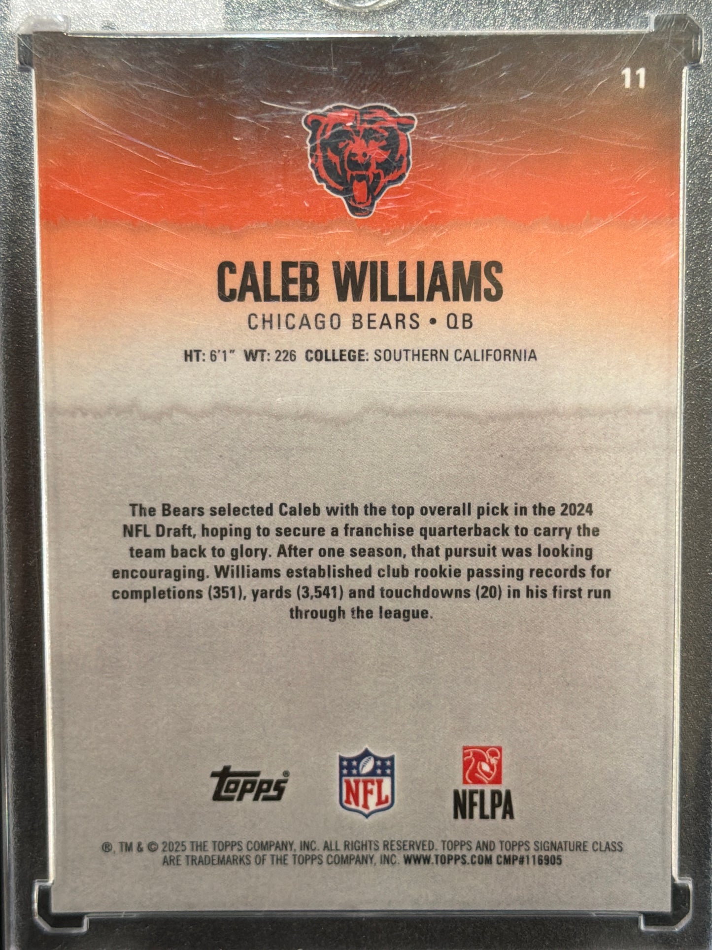 2025 Topps Signature Class Caleb Williams #11 /25