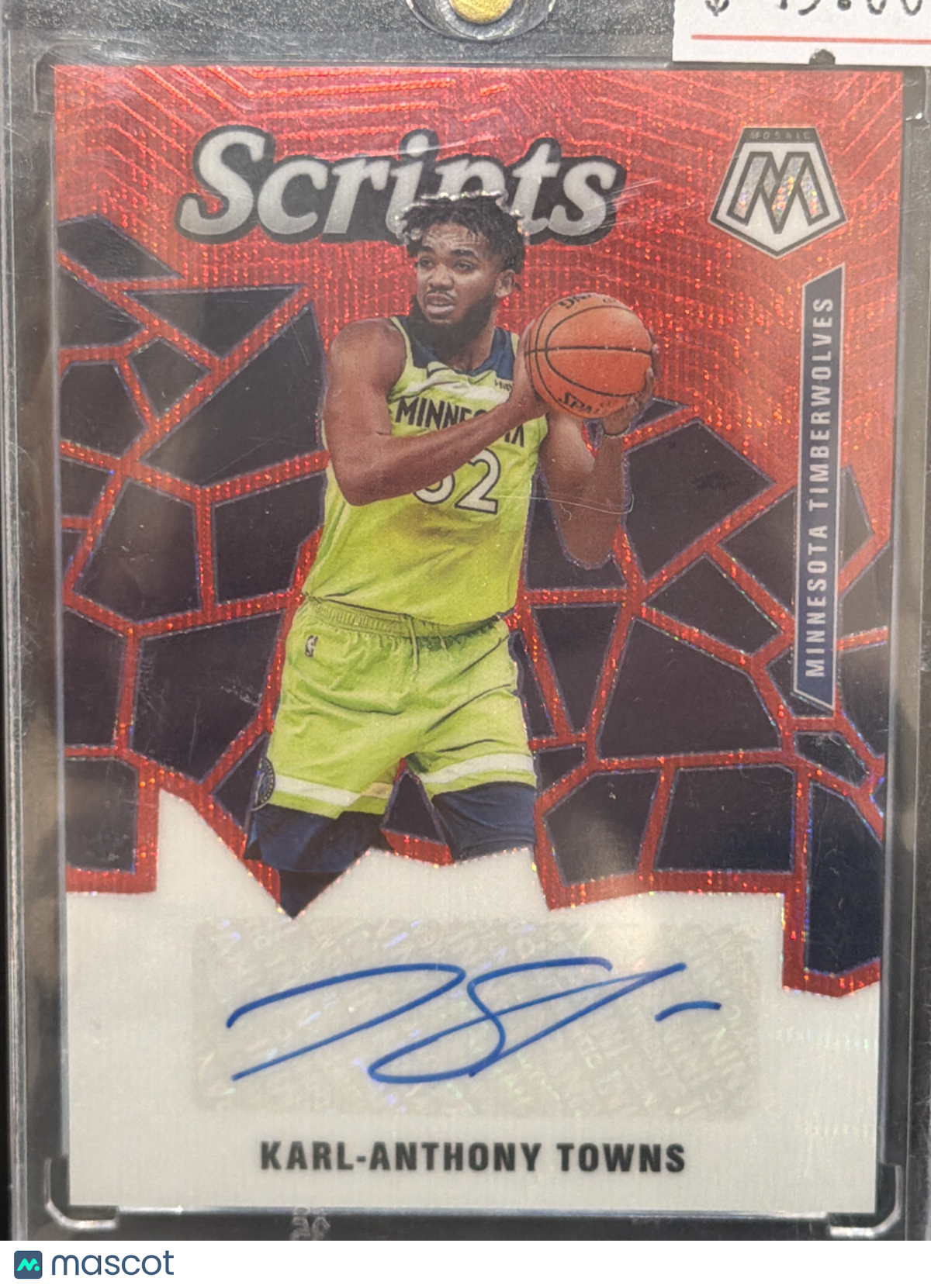 2019 Panini Mosaic Prizm Scripts Karl-Anthony Towns #SC-KAT Red