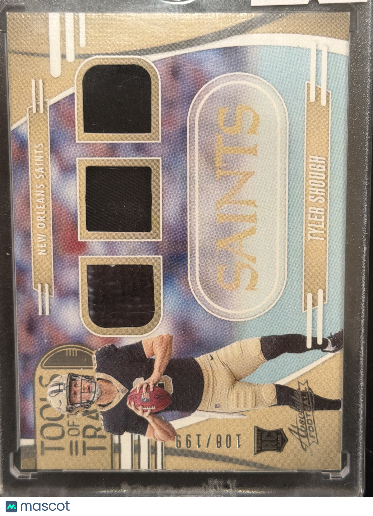 2025 Panini Absolute Football Tools of Trade Tyler Shough RC Triple Memorabilia